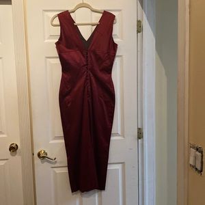 Dolce & Gabbana Maroon satin dress